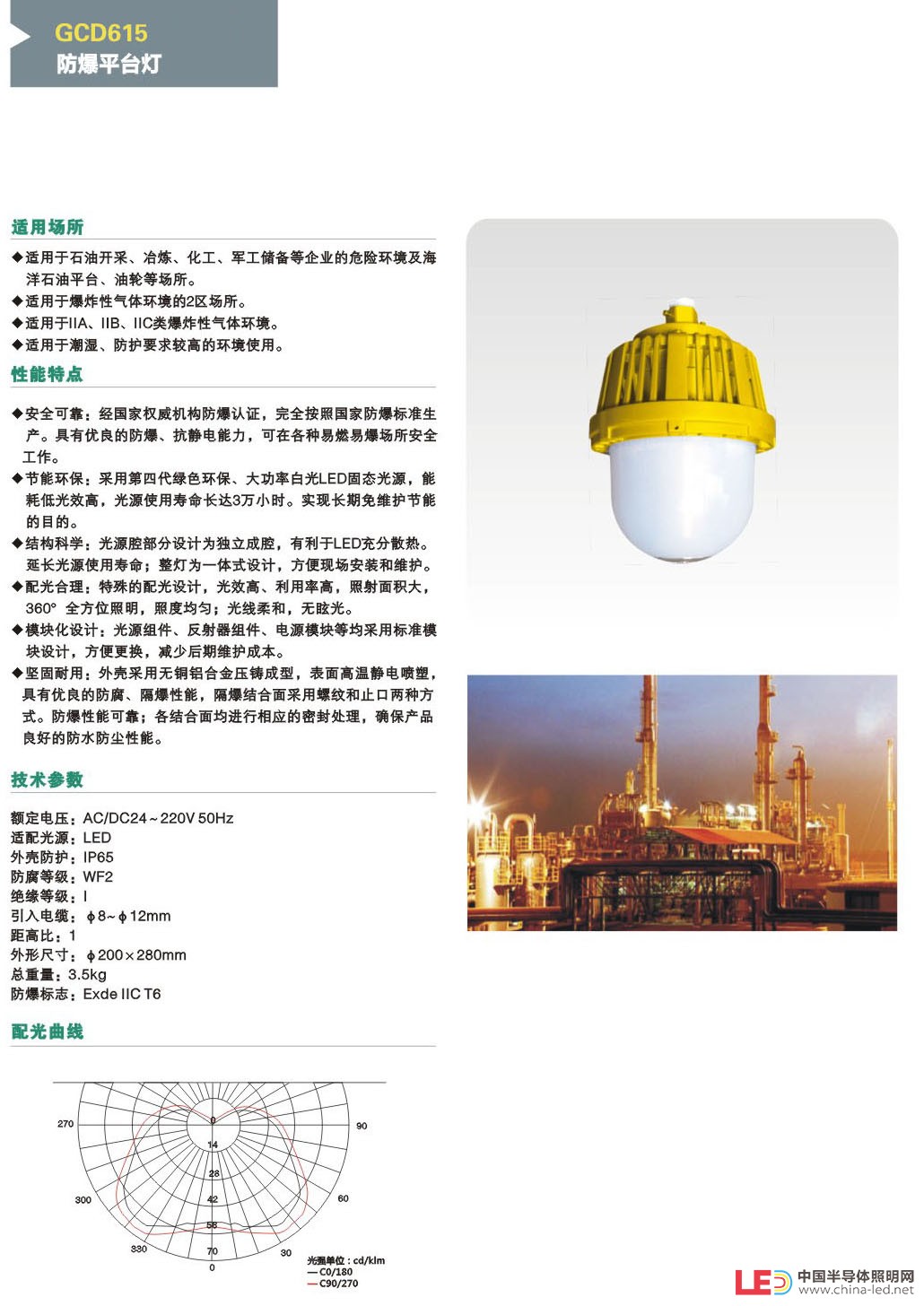 羅江縣、TH、GCD615防爆平臺燈，24V直流dc安全電壓，呵護你的安全作業環境，泛光廣照度設計，隔爆型iic等級，企業直面，參與競爭，競爭中提升