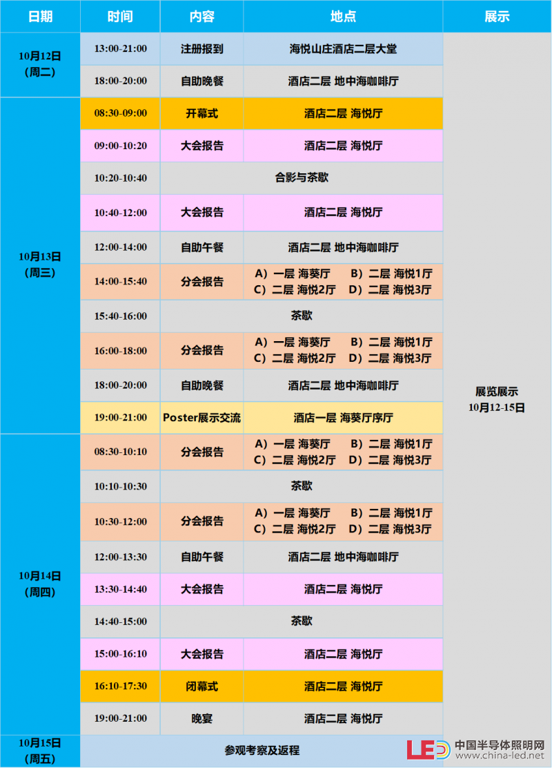 主要日程